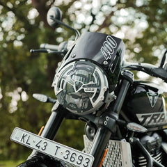TRIUMPH TRACKER 400 COSMIC HEADLIGHT GRILL BLACK & SLIVER,