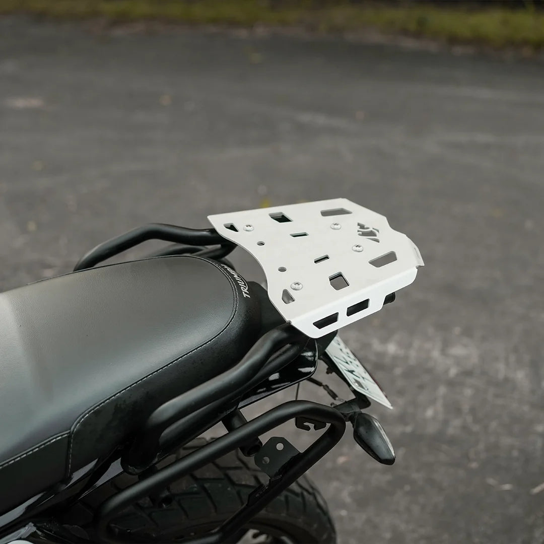 TRIUMPH TRACKER 400 ATLAS LUGGAGE CARRIER BLACK AND SILVER