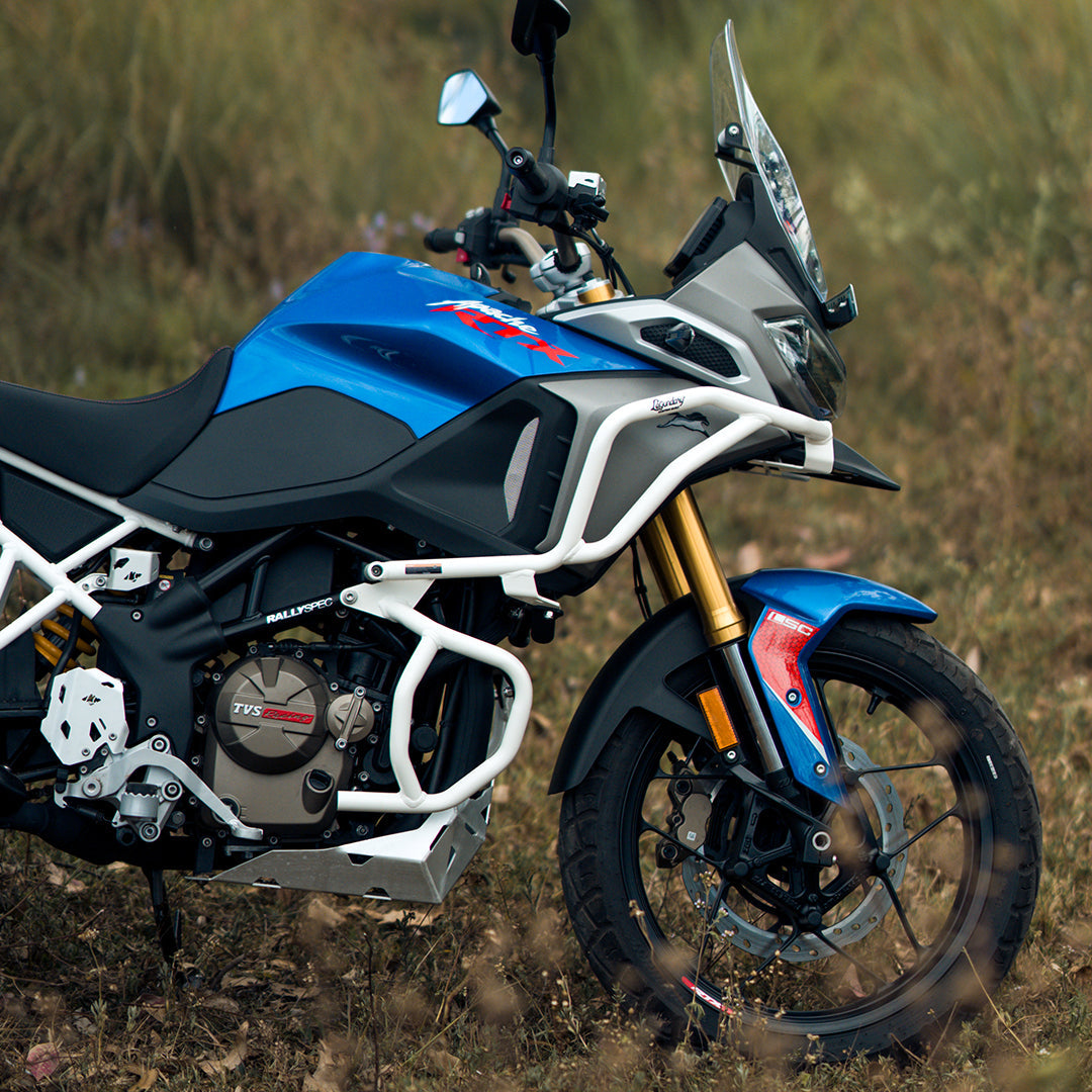 TVS APACHE RTX 300 RAPTOR CRASH GUARD UPPER & LOWER SET WHITE